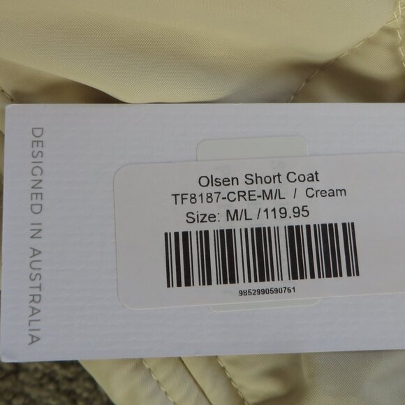 NWT White closet womens olsen short coat/jacket hooded size M/L cream #TF8187 - Picture 10 of 10